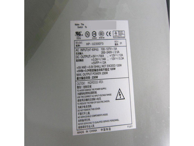 For Dell Standard Big 1U 230W Switching Power Supply HP-U230EF3 12-87383-02 A