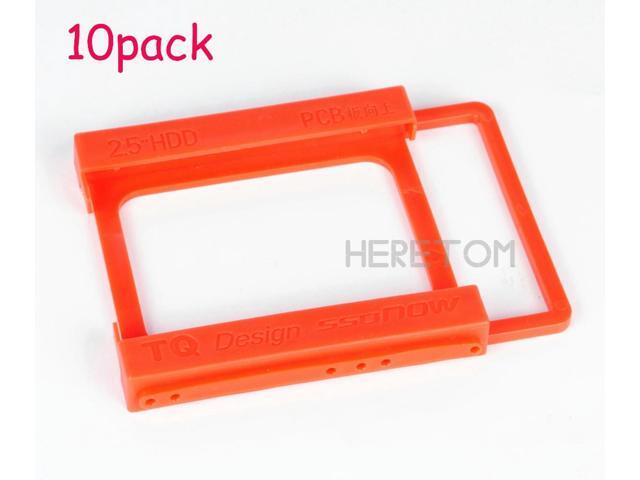 OIAGLH Heretom 10pcs lot 2.5 to 3.5 inch SSD to HDD Mounting Rail Plastics Adapter Bracket Holder Dock Hard Drive Bracket Red TQ35T25