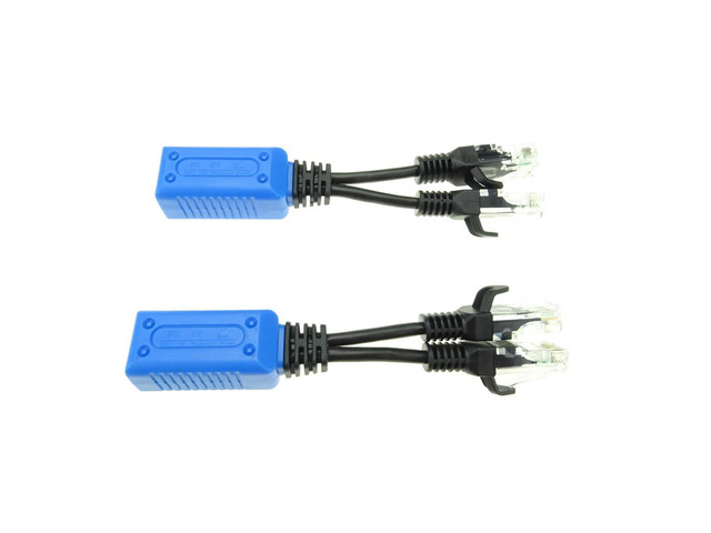 1pair RJ45 Splitter Combiner UPOE Cable, Two POE Camera Use One Net Cable POE Adapter Cable Connectors Passive Power Cable