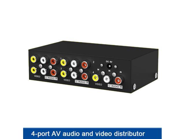 AV Distributor RCA audio and video splitter 1 in 4 out HDTV Projector with power MT-104AV