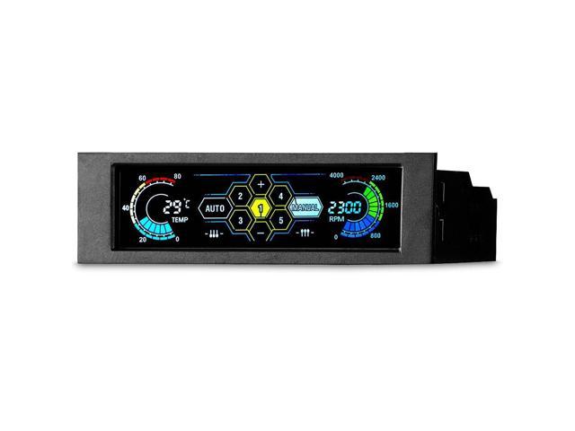 STW 5.25' 5 Channel Touchscreen Fan Controller Temperature Monitor Automatic Speed Control Cooler LCD Front Panel