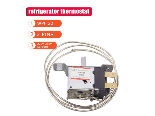 metal cord 2 pins refrigerator thermostat zer temperature controller switch cooling refrigeration fridge repair parts WPF22 photo