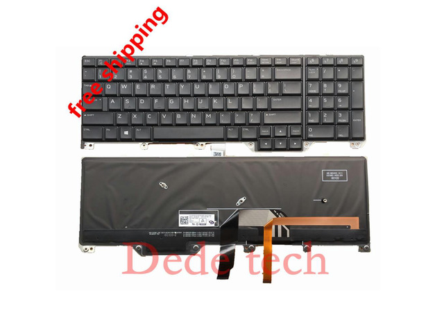 US Laptop Keyboard for Alienware 17 R4 R5 English Black with Backlight Backlit PK131QB1A00 NSK-EE0BC 01