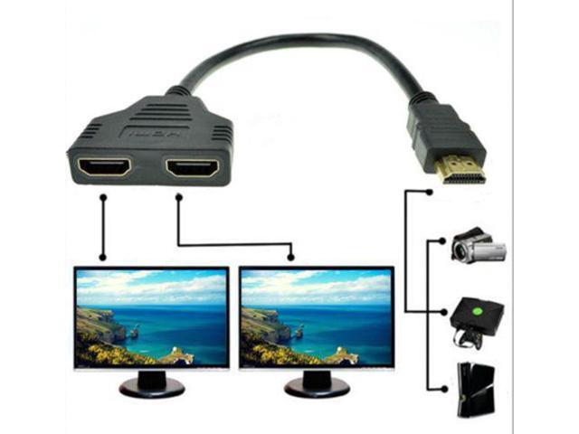 1080P HDMI-compatible 1 Male To Dual HDMI-compatible 2 Female Y Splitter Cable Adapter for HDTV LCD TV