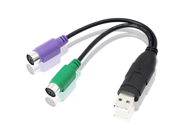 PS/2 to USB Cable PS2 Plug Active USB to Dual PS/2 Adapter Keyboard M-ouse Bar Code Scanner Converter Adapter