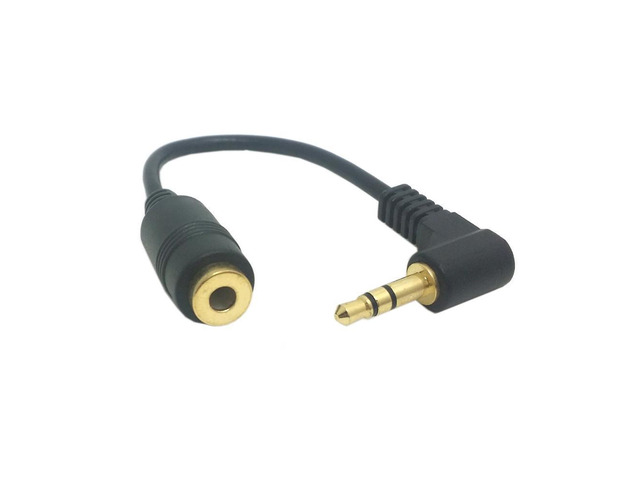 10cm Audio extension cable 90 degree right angled 3.5mm 3poles Audio Stereo Male to Female Extension Cable Black Color