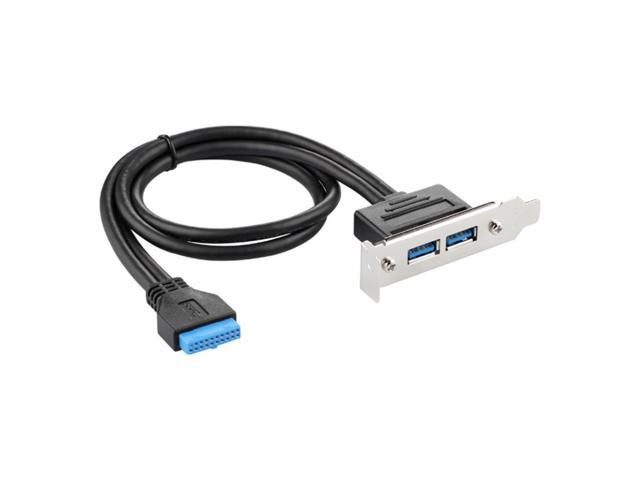 50cm PC Motherboard 20 pin to Dual USB 3.0 Ports Express Cable Motherboard USB3.0 Panel Bracket Extension cable