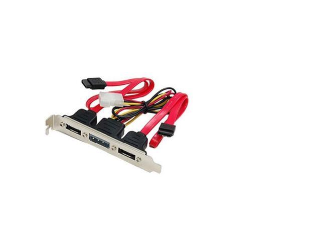 Dual SATA to 2 Ports eSATA + 4 Pin IDE Power PCI Bracket Slot Cable