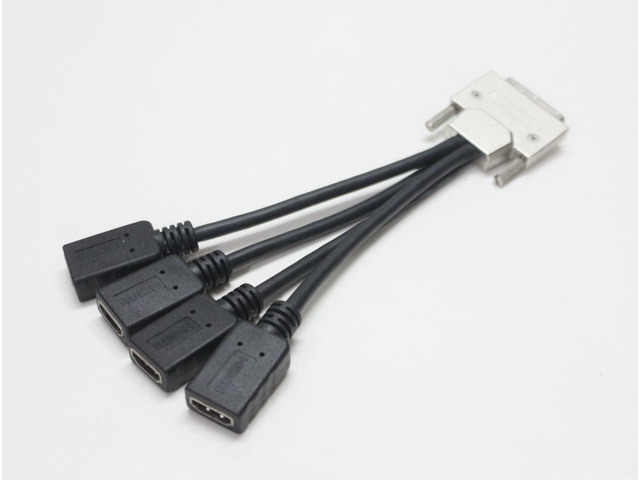 VHDCI (SCSI 68pin) M to 4 HDMI Ports Splitter VHDCI to 4x HDMI M / F for NVIDIA Quadro NVS and VisionTek AMD Graphics Cards
