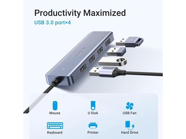 UGREEN USB C Hub 4 Ports, USB C to USB Hub with 4 USB 3.0, Powered USB C Splitter for Laptop, MacBook Pro, iMac, iPad Pro, Chromebook, Pixelbook,...