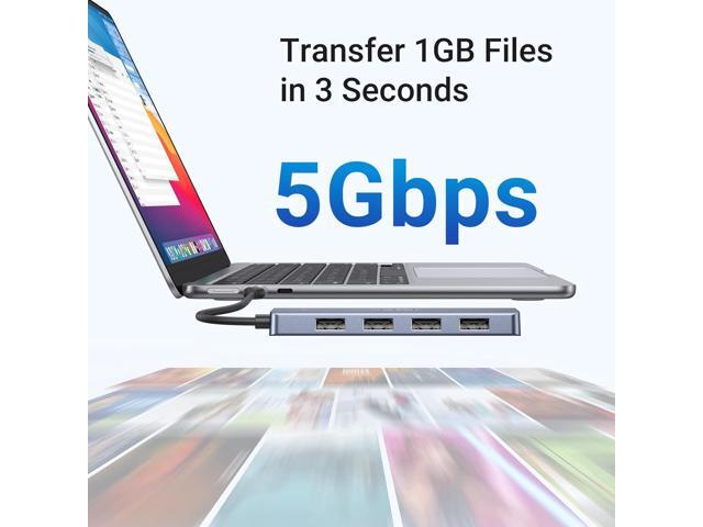 UGREEN USB C Hub 4 Ports, USB C to USB Hub with 4 USB 3.0, Powered USB C Splitter for Laptop, MacBook Pro, iMac, iPad Pro, Chromebook, Pixelbook,...