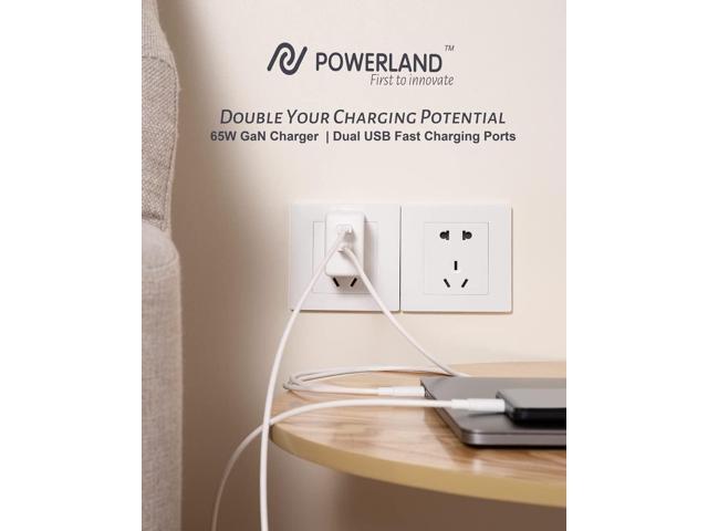 USB C Charger 65W, (GaN 65W), PPS Fast Charger Adapter, Dual USB C Ports Foldable Compact Charger for MacBook Pro/Air, iPad Pro, Google Pixelbook,...
