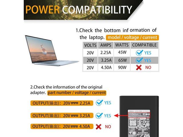 Replacement for 130W Dell USB C Charger,Laptop Charger 130W for Dell XPS 15 2in1 9575, 9575, 17 9700,Precision 5570 3570 3470,Latitude 5520 5530...