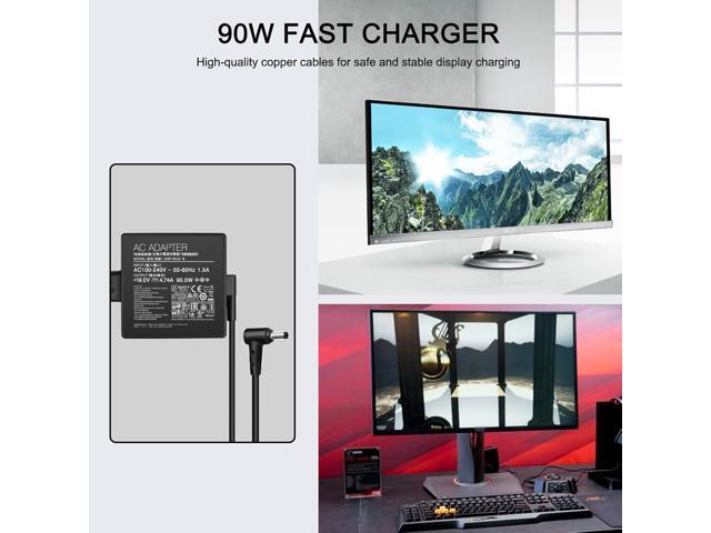 90w Charger for Asus Monitor Power Cord Asus Rog Strix PG279Q PG279 PG279QZ XG27UQ PG259QN TUF Gaming VG27AQ VG32VQR VG35VQ Vivo AiO V230I V230IC...