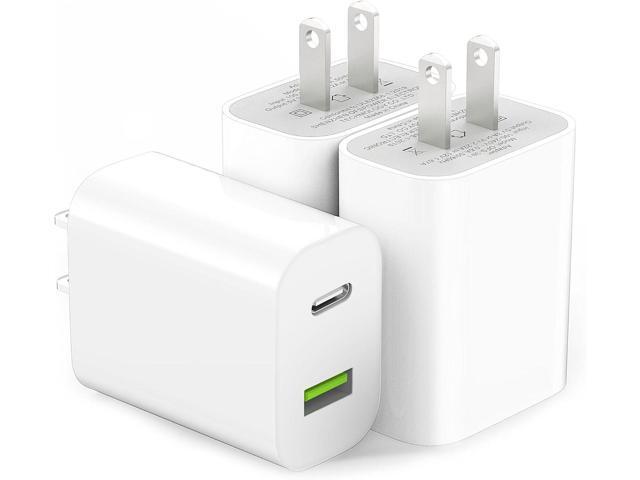 3 Pack USB C Charger Block, Dual Port Type C Wall Charger Fast Charging Power Adapter Cube for iPhone 14/14 Pro/14 Pro Max/14 Plus/13/12/11,...