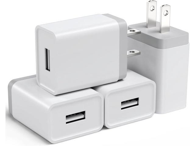Cube Compatible USB Wall Charger Block - 12W 4 Pack, 2.4A/5V Power Adapter for iPhone 13 12 11 Pro Max SE XS XR X 8 7 6 6S Plus, Samsung, LG, Moto,...