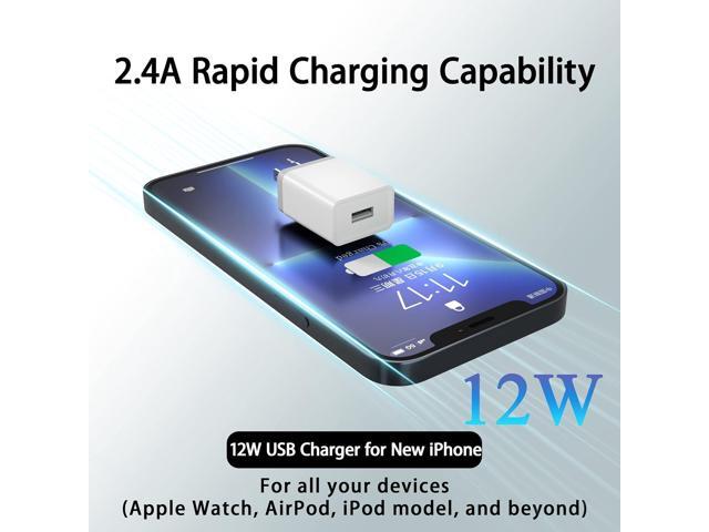 USB Wall Charger Block 12W - 4 Pack USB Plug, USB Charging Block, 2.4A/5V Power Adapter, Box Cube Compatible with iPhone 13 12 11 Pro Max SE XS XR...