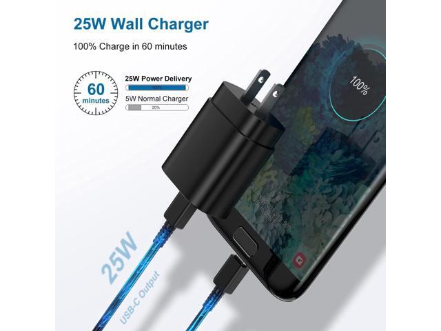 Type C Charger, 2 Pack 25W PD USB Wall Charger Super Fast Charging Block & 6ft Android Phone Cable for Samsung Galaxy S23 S22 S21 S20 Plus Ultra,...