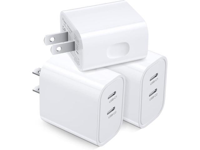 USB C Fast Charger Block, Costyle 3 Pack 20W Dual Port USB C Charging Block Brick, Double C Type Charger Cube for iPhone 16 15 14 13 12 11 Pro Max...