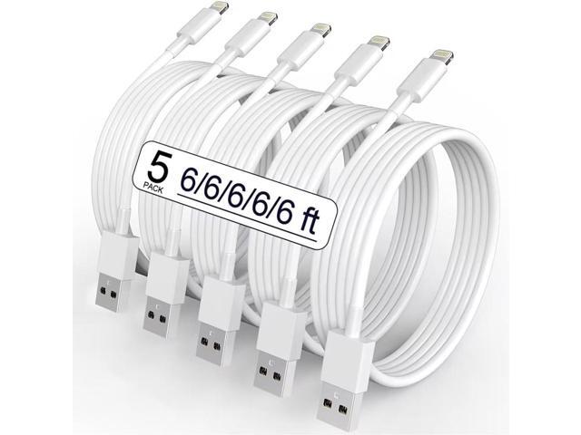 5 Pack(6FT)Original[Apple MFi Certified] iPhone Charger,Lightning Cable Fast Charging Cord iPhone Charger Cable USB Cable Compatible iPhone...