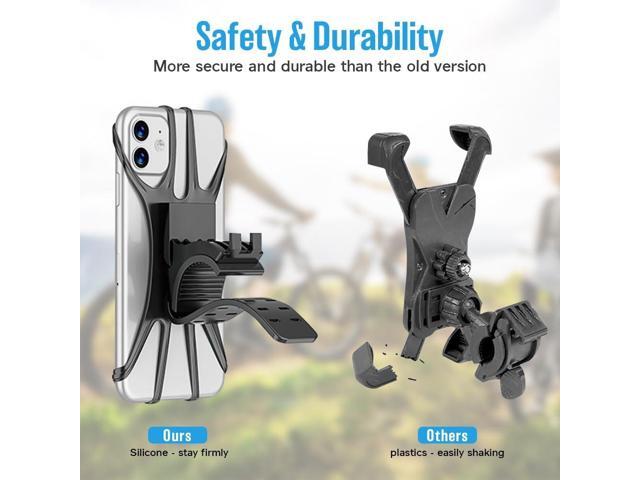 Bike Phone Mount, 2 Pack Universal Motorcycle Phone Mount 360° Rotatable Adjustable Bike Phone Holder Compatible for iPhone 13/12/11 and More 4.5'...