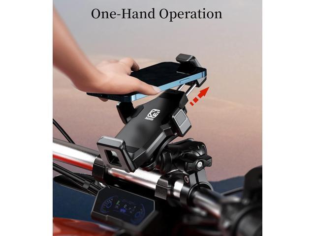 Kewig Motorcycle Phone Mount- [Vibration Dampener] [High-Speed Secure Lock] Motorcycle Cell Phone Holder, Bike Phone Handlebar Mount for iPhone...
