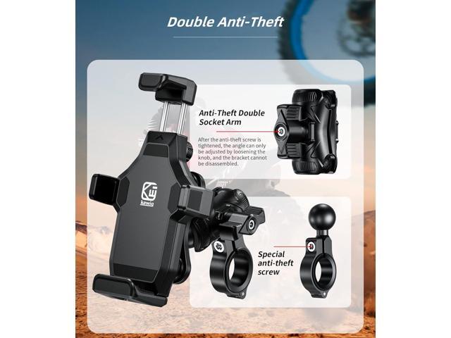 Kewig Motorcycle Phone Mount- [Vibration Dampener] [High-Speed Secure Lock] Motorcycle Cell Phone Holder, Bike Phone Handlebar Mount for iPhone...