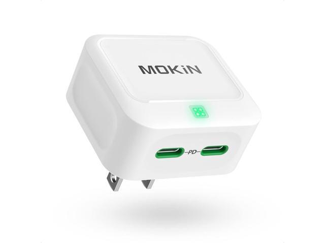 USB C Wall Charger, 40W Fast Charger Type C Charging Block Dual Port GaN+ PD Power Adapter with Foldable Plug USB C Charger Block Cube for iPhone...