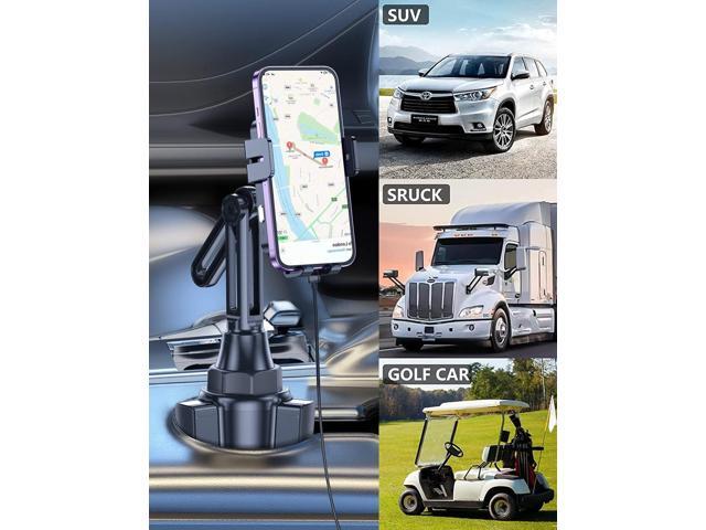 Wireless Car Charger, MOKPR 15W/10W/7.5W Cup Holder Phone Mount, Auto Clamping Fast Charging Car Mount, Air Vent Phone Holder for iPhone 16...