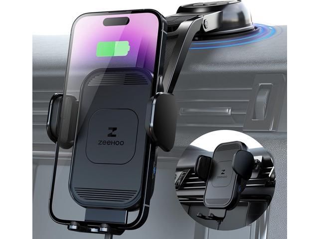 ZeeHoo Wireless Car Charger, 15w Fast Charging, Auto Clamping Car Phone Mount, Cell Phone Holder Charger, for iPhone 15 14 13 12 11 Pro Max Xs,...