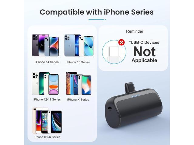 [2 Pack]Mini Portable Charger for iPhone 5200mAh,20W PD Fast Charging Power Bank for iPhone, Ultra-Compact Battery Pack Travel Portable Phone...
