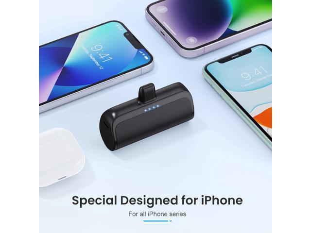 Mini Portable Charger Power Bank for iPhone,5200mAh Portable Phone Charger, Ultra-Compact PD Fast Charging Battery Pack Compatible with iPhone...