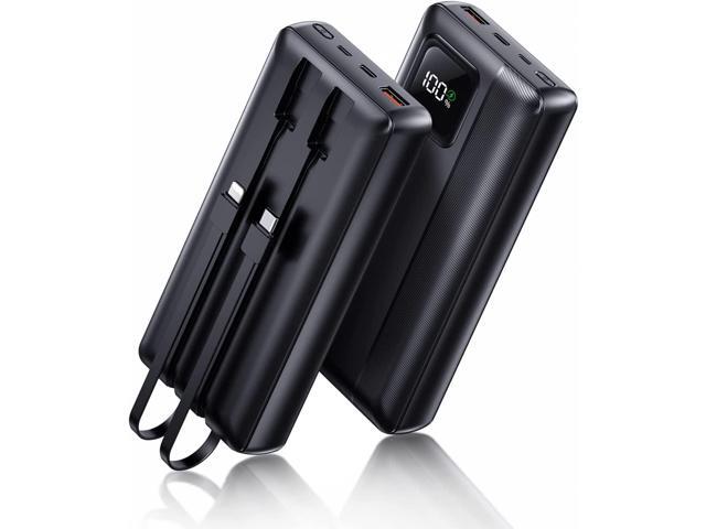 Power-Bank-Portable-Charger - 40000mAh Power Bank Support PD 30W and QC4.0 Fast Charger with Built-in 2 Output Cable and LED Display for iPhone and...