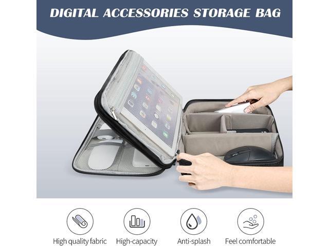 C Large Electronic Organizer, Double Layer Portable Waterproof Travel Cable Organizer Bag Pouch for Electronics Accessories, Travel Storage Bag for...