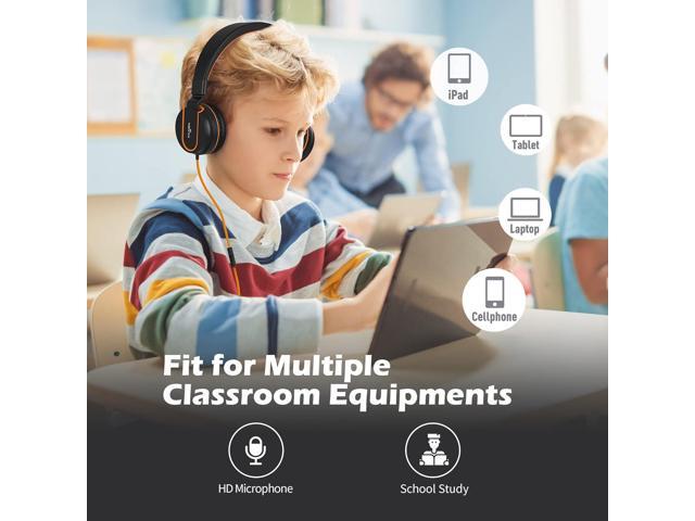 AILIHEN Kids Headphones, I35 On-Ear Headphones for School, Safe Volume 93dB, HD Mic Stereo Headphone for Kid Girls Boys, Foldable 3.5mm Wired for...