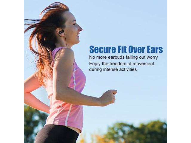 Wired Over The Ear Earbuds with Microphone Volume Control Ear Hook and Case, Sweatproof Sport Earphones for Running Exercise Gym Workout, Wrap...