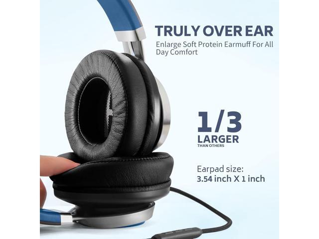 AC01 Over-Ear Headphones Wired, Noise Isolating Corded Stereo Headsets with Microphone Volume Control for Adults Teens 3.5mm for Chromebooks,...
