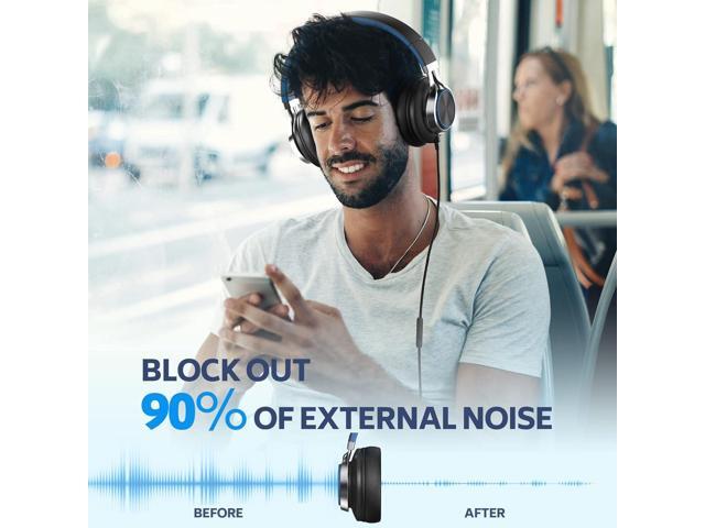 AC01 Over-Ear Headphones Wired, Noise Isolating Corded Stereo Headsets with Microphone Volume Control for Adults Teens 3.5mm for Chromebooks,...