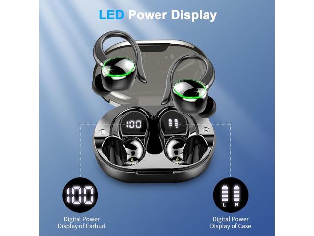 Wireless Earbud Bluetooth Headphones 5.3, 48Hrs Playtime Sport in Ear Wireless Earphones with Digital LED Display Over Ear Buds with Earhooks...