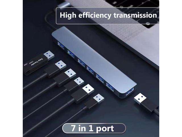 USB C Hub 3.0, USB C Multi-Port Adapter for MacBook Pro, 7-Port USB C to USB Hub Adapter for Compatible with iPhone 15, Samsung Galaxy S23, iPad...