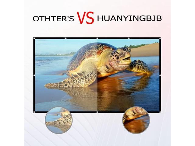 200 inches Projector Screen,HUANYINGBJB 4K 16:9 HD Rear Front Projector Screen Foldable Projection Screen Double-Sided Portable Outdoor Projector...