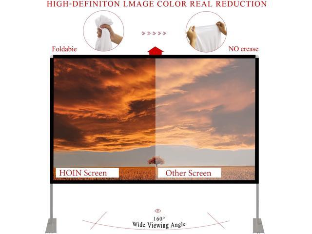 Projector Screen with Stand 100 inch 16:9 HD 4K Outdoor Projector Screen for Home Theater 3D Fast-Folding Portable Projection Screen Indoor Legs...