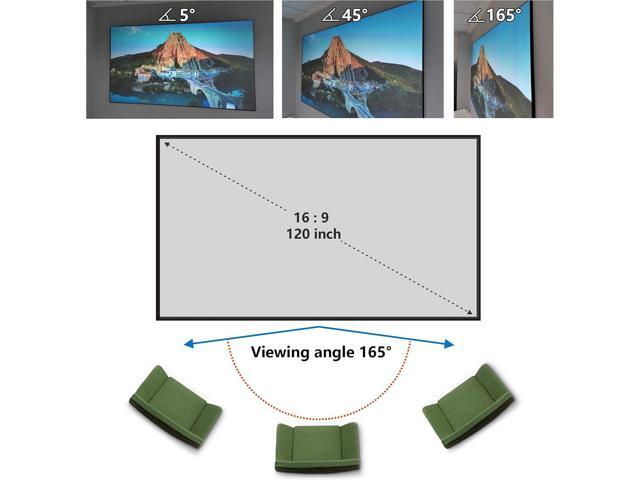 Projector Screen DIY Elastic Polyester Material 59x105 inch for Max 130 inch 16:9 Projection Screen Economical Black Backing 4K Ultra HD Front...
