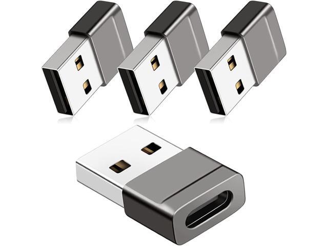 USB C Female to USB Male Adapter (4 Pack), USB A Charger to USB Type C Cable Converter for Apple Watch Series 7 8 9 Ultra SE, iPhone 15 14 13 Plus...