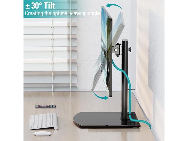 MOUNT PRO Single Monitor Stand Fits Max 32 inch Computer Screen, Free Standing Monitor Desk Stand, Monitor Mount with Height Adjustable, Swivel,...