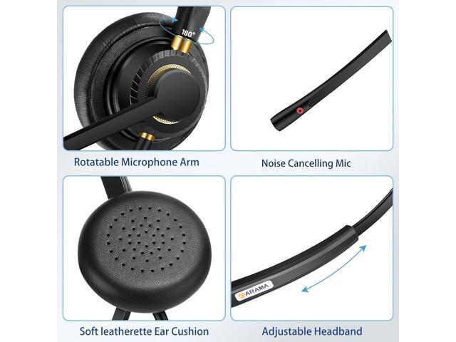 USB Headset with Microphone Noise Cancelling & Audio Controls Ultra Comfort USB Headphone for Computer Laptop Pc Business Skype UC Webinar Call...