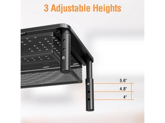 ELIVED 2 Pack Monitor Stand Riser with Drawer, 3 Height Adjustable with Larger Storage Space for Home and Office Supplies, Metal Desktop Stand for...