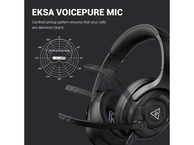 EKSA E4 AirComfy Headsets with Microphone Noise Cancelling, Over-Ear PC Headphones, Crystal Clear Surround Sound 263g Ultra Lightweight 3.5mm Wired...