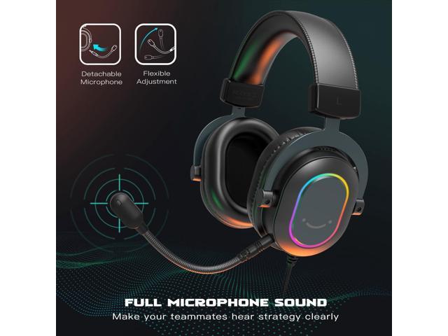 FIFINE Gaming Headset for PC-Wired Headphones with Microphone-7.1 Surround Sound Computer USB Headset for Laptop, Streaming Headphones on PS4/PS5,...
