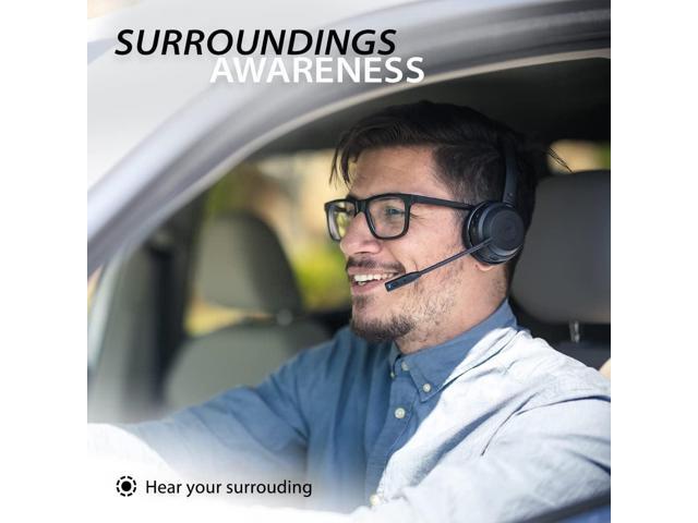 Alto Solo - Wireless Headset with Mic for Work with Qualcomm Bluetooth Solution, CVC Noise-Canceling for PC, Computer & Laptop, Charging Stand,...